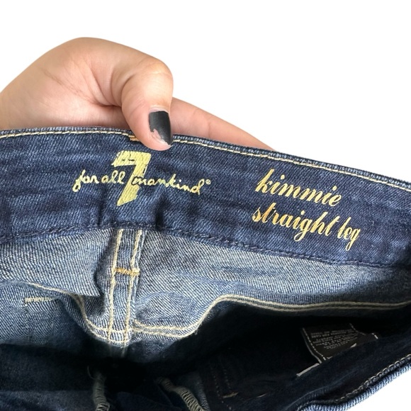 7 for All Mankind Kimmie Straight Leg Dark Wash Denim Jeans Size 27 - Picture 5 of 7